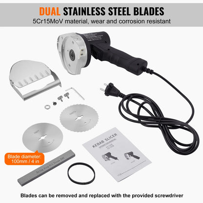 SucceBuy Electric Shawarma Knife – Professional Turkish Kebab Gyro Cutter Stainless Steel Doner Meat Slicer
