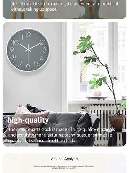 8-Inch Silent Quartz Wall Clock – Hole-Free Minimalist Cubic Digital Clock for Living Room & Bedroom Decor