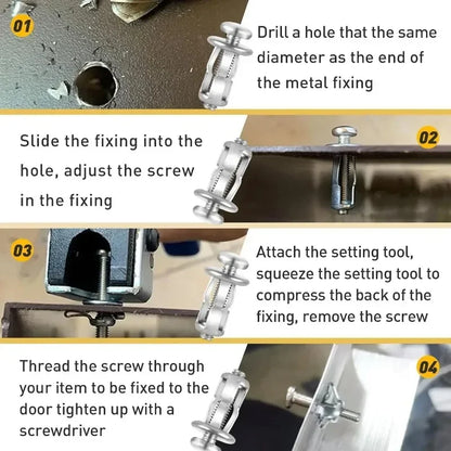 40/4Pcs Jack Nut Expansion Petal Screw Anchors Plugs Curtain Clamp Rivet Lock Bolt Wall Fasteners