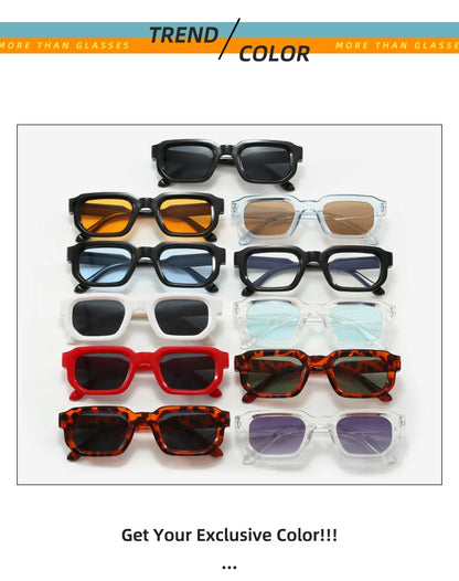 Vintage Rectangle Sunglasses for Men & Women – Retro UV400 Luxury Brand Design Eyewear