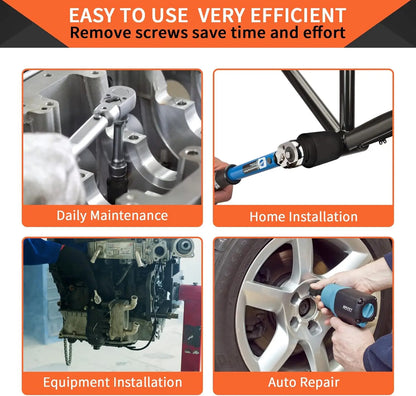 1/2" Drive Deep Impact Socket – Metric Wrench Socket for Pneumatic Tools, Tire Removal & Heavy-Duty Automotive Use