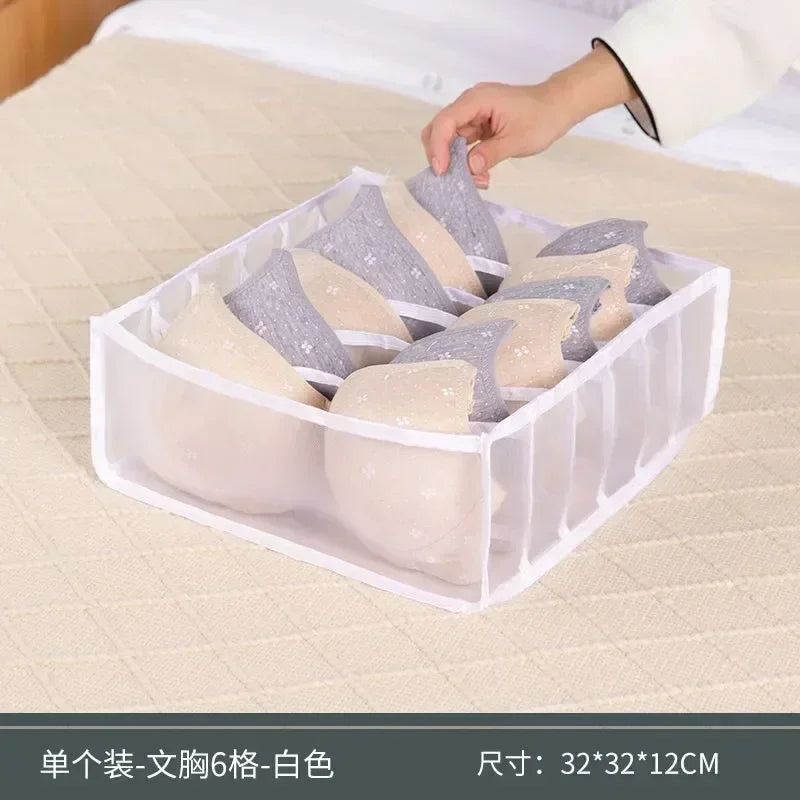 Foldable Underwear Drawer Organizer - Closet Storage Box Divider for Underpants, Socks, Bras & Clothing Accessories