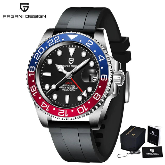 PAGANI DESIGN V3 GMT Men’s Luxury 40mm Automatic Mechanical Watch – Sapphire Crystal Stainless Steel Waterproof