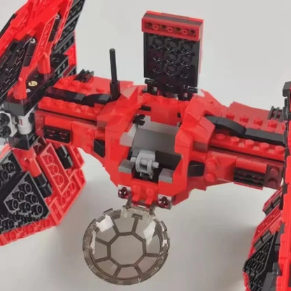 New MOC Red Spaceship Fighter – Building Block Model Display Piece, Children’s Holiday Gift