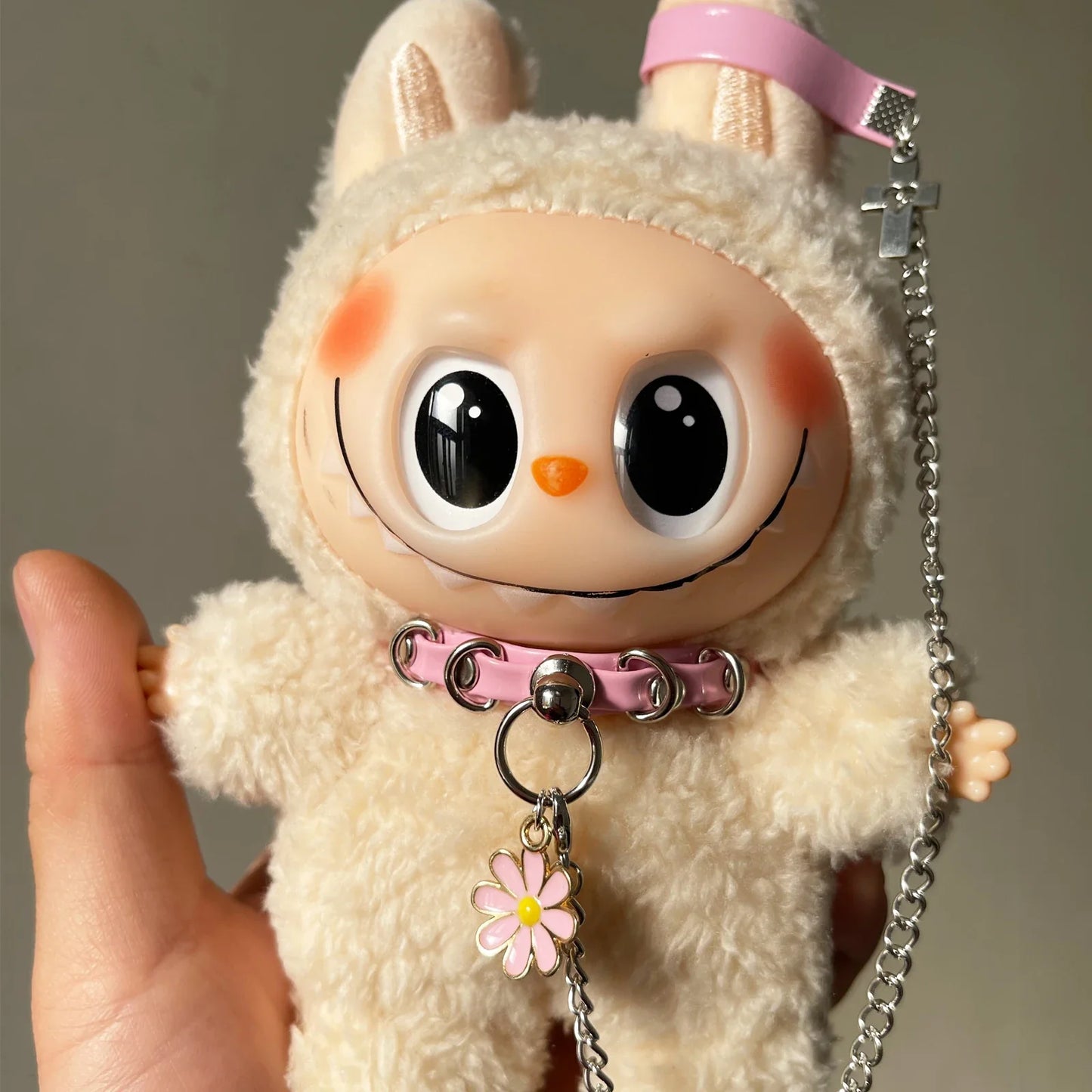 17cm Labubu Doll Necklace Choker – Leadrope Accessory for 6.5-inch Cotton Dolls