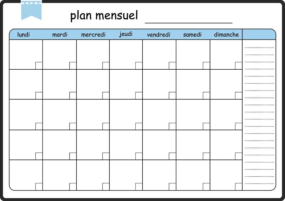 A3 Dry Erase Whiteboard Fridge Calendar – Weekly & Monthly Planner in Spanish, French, English