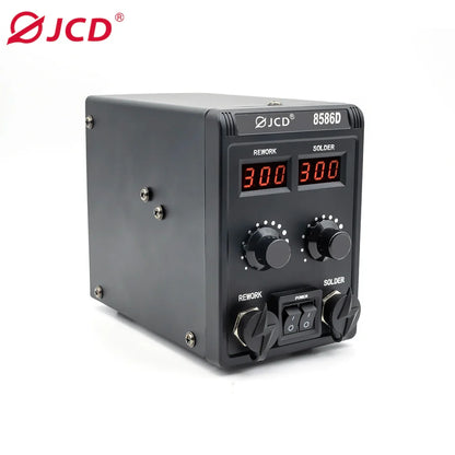 JCD 8586D 2-in-1 750W Soldering Station with Hot Air Gun – LCD Digital Display Electric Soldering Iron for SMD Welding & Rework