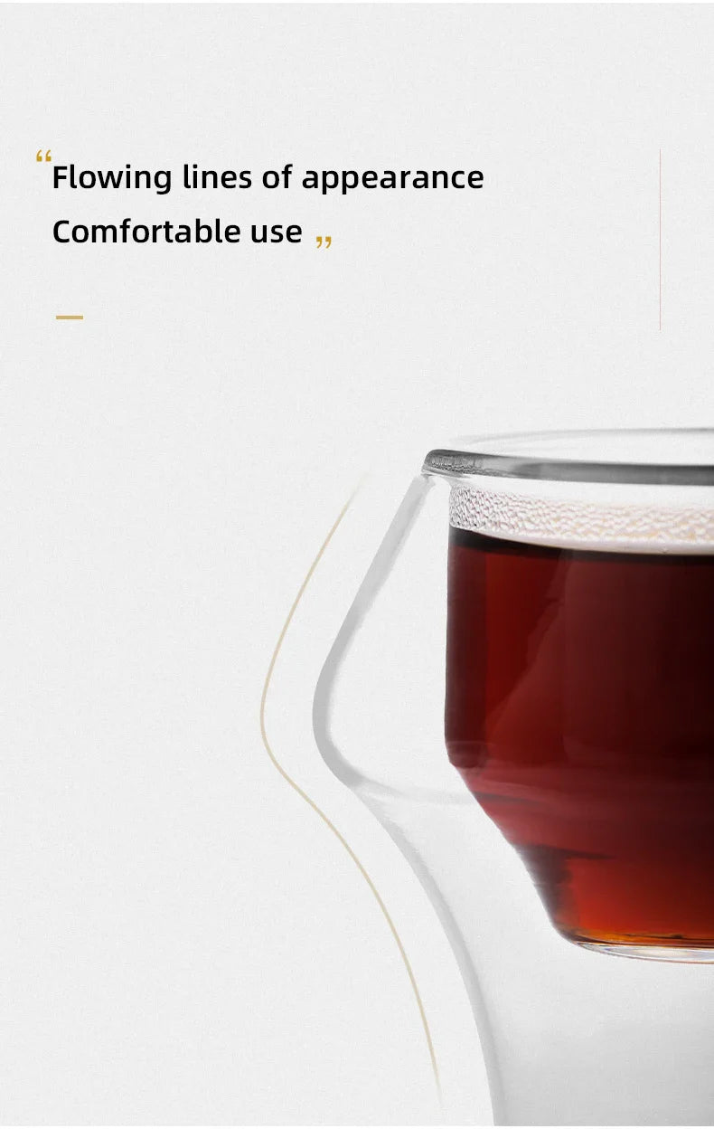 MHW-3BOMBER Double Wall Glass Espresso Cups – Anti-Scald Reusable Tea & Coffee Mugs for Home or Barista Use