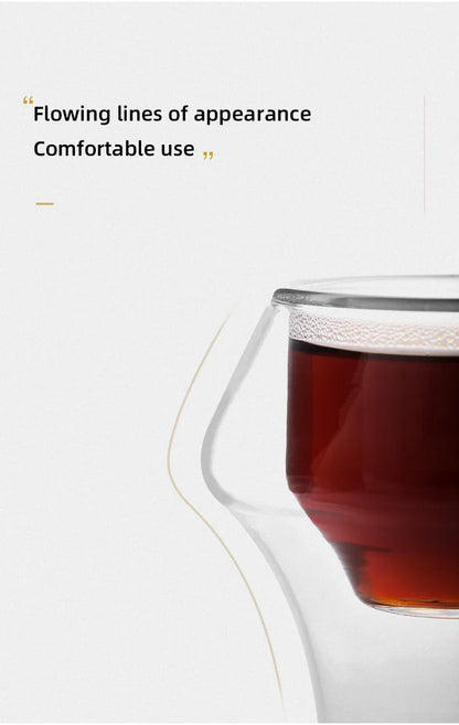 MHW-3BOMBER Double Wall Glass Espresso Cups – Anti-Scald Reusable Tea & Coffee Mugs for Home or Barista Use