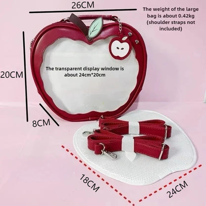 New Girl Harajuku Apple Crossbody Bag – Cute Sweet Style Y2K Ulzzang Preppy ItaBag Handbag Backpack