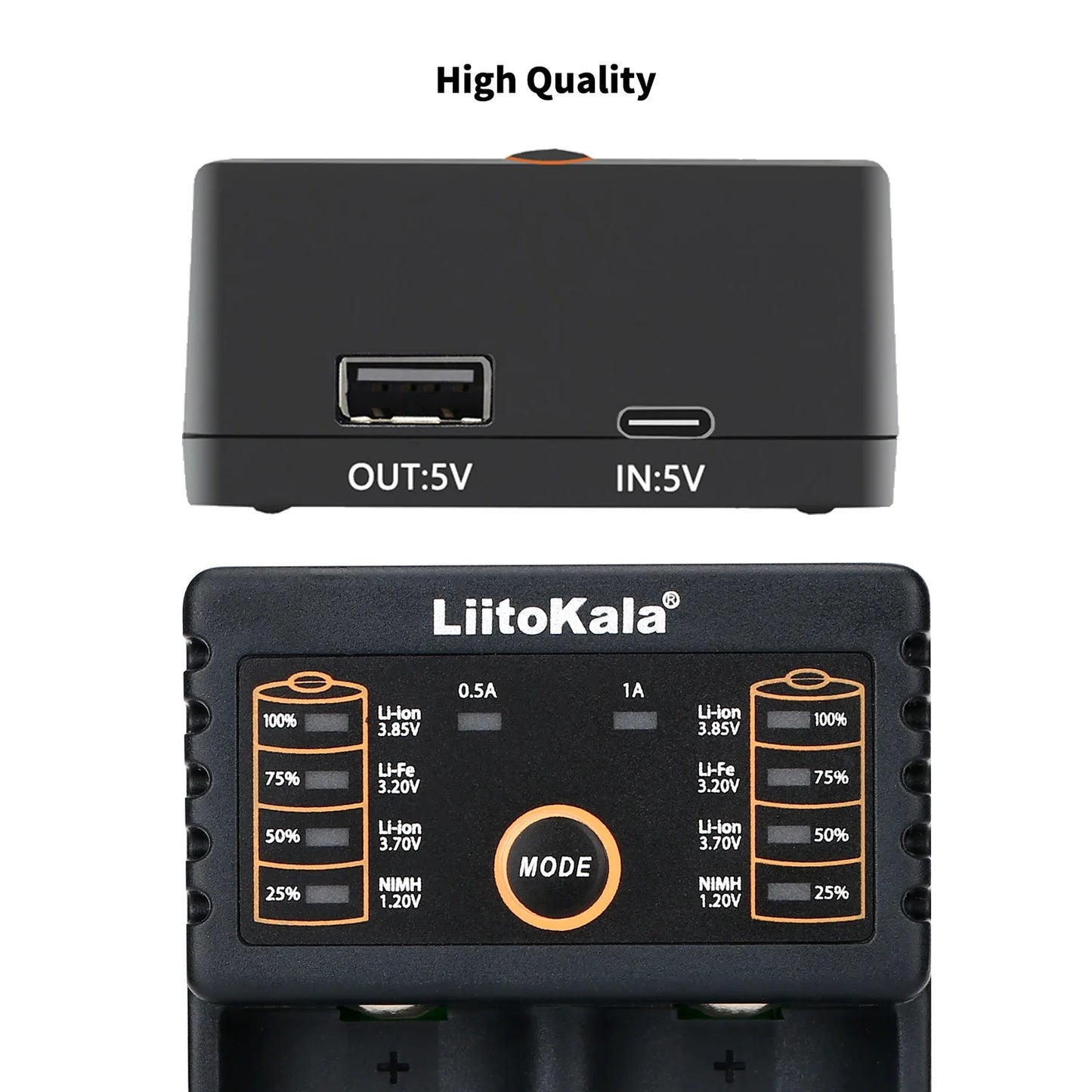 LiitoKala Lii-202 Battery Charger – Multi-Voltage 1.2V/3.7V Charging for 18650, 21700, 20700, 26650, 14500, 16340 NiMH & Li-Ion Batteries