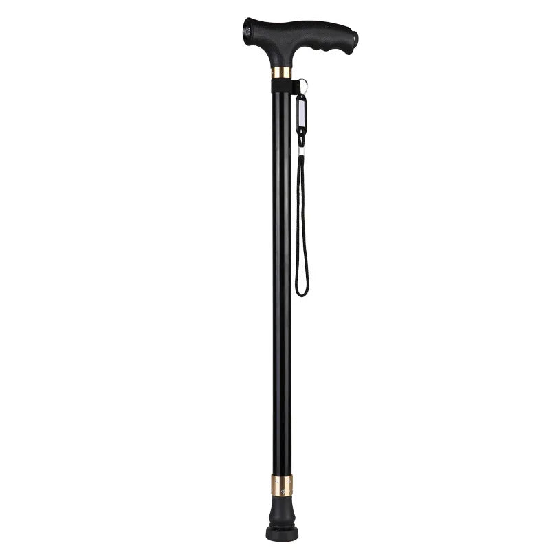 Non-Slip Retractable Walking Cane for Elderly – Aluminum Alloy Multifunctional Stick with LED Light for Seniors