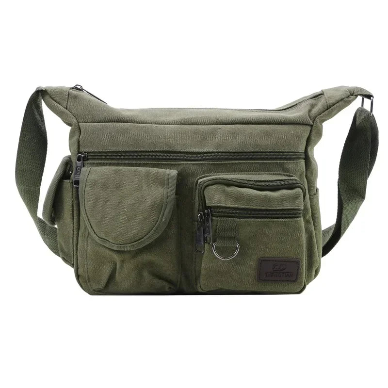 Men's Casual Sling Bag – Vintage Crossbody Messenger Shoulder Bag for Travel & Outdoor Use