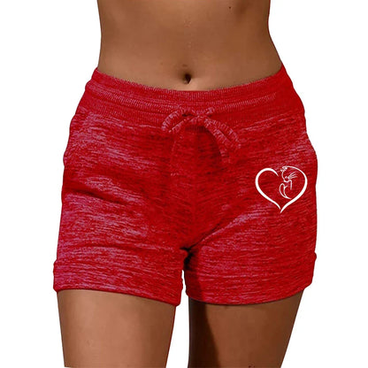 Summer Women’s High Waist Elastic Printed Shorts — Casual Sport Fitness Running Oversize Sweatpants