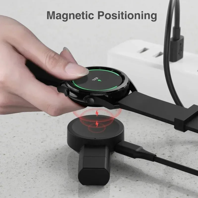 Magnetic Wireless Watch Charger USB-C — Fast Charging for Apple Watch 9/8/7/6/5/4/SE & Samsung Galaxy Watch 7/6/5/4 Active 1/2