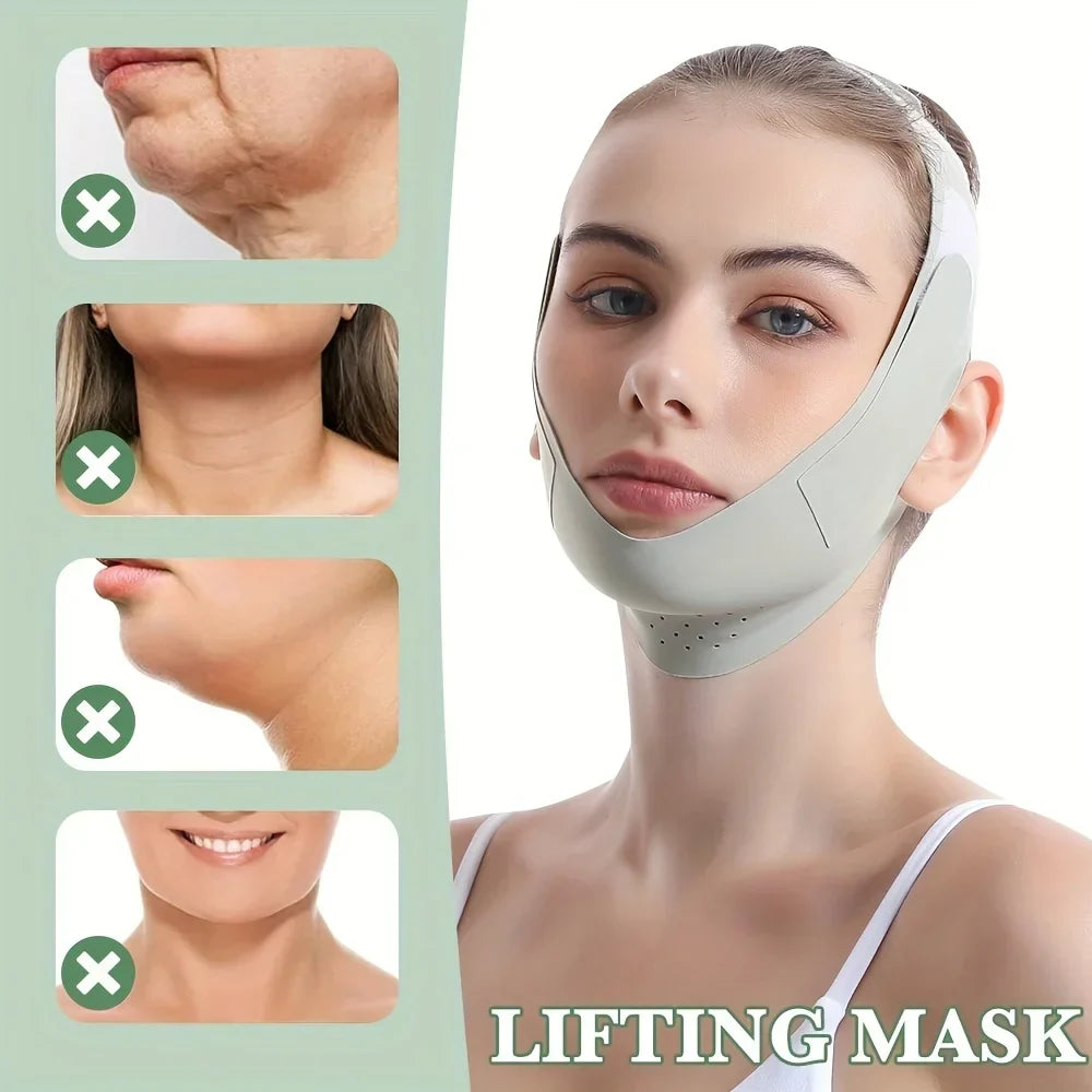 Reusable V-Line Face Slimming Band — Chin & Cheek Lift Facial Massage Strap for Women, Skin Care & Beauty Tool