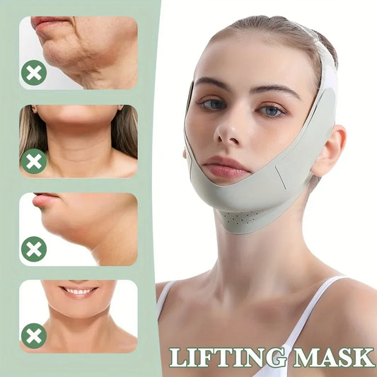 Reusable V-Line Face Slimming Band — Chin & Cheek Lift Facial Massage Strap for Women, Skin Care & Beauty Tool
