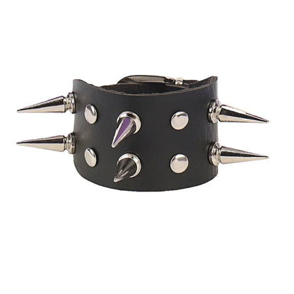 Punk Rock Hip Hop PU Leather Bracelet – Unisex Skull, Pentagram & Rivet Chain Bracelet, Trendy Party Jewelry Accessory
