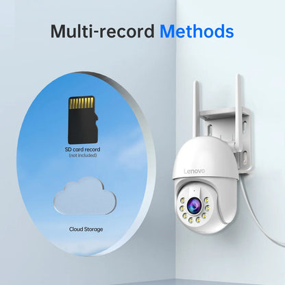 Lenovo 3MP/5MP PTZ WiFi IP Camera, 4X Digital Zoom, Audio, Color Night Vision, Waterproof, Outdoor CCTV Smart Home Surveillance