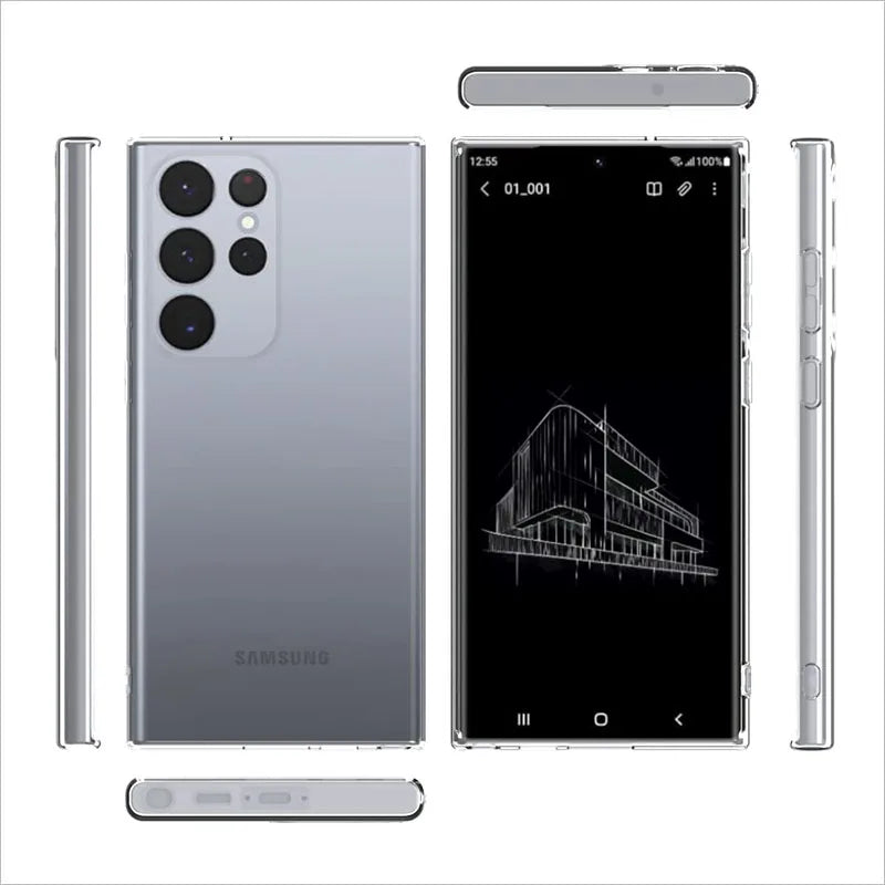 Soft Clear Silicone Phone Case for Samsung Galaxy A53 A13 A52 A12 A54 A16 A55 A52S S25 S24 S22 S21 S23 Ultra S20 FE Note 20 Ultra