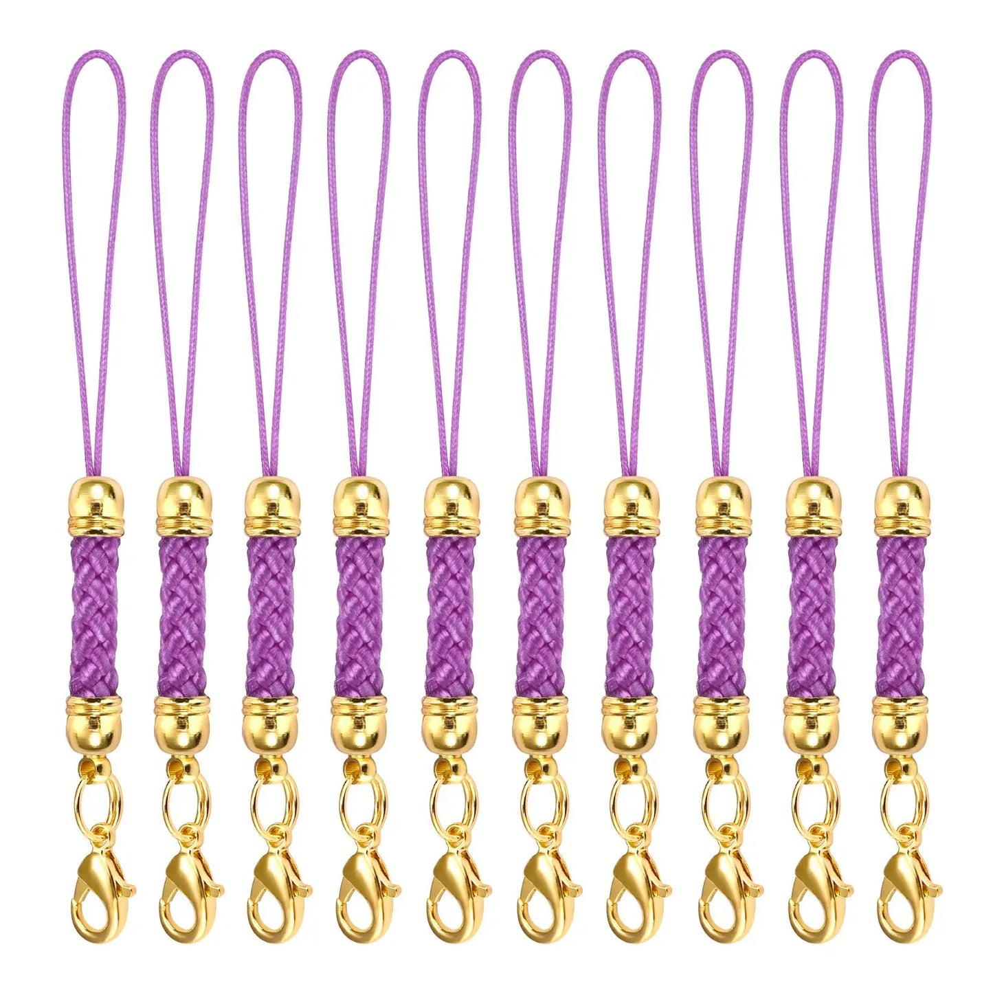 10Pcs Lanyard Strap Set - Lobster Clasp Rope Keychain Hooks Mobile Charms & Key Ring Accessories