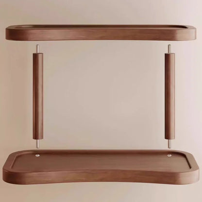 2-Tier Bamboo Makeup & Cup Organizer – Wooden Vanity Rack for Coffee Mugs, Counter & Kitchen Storage