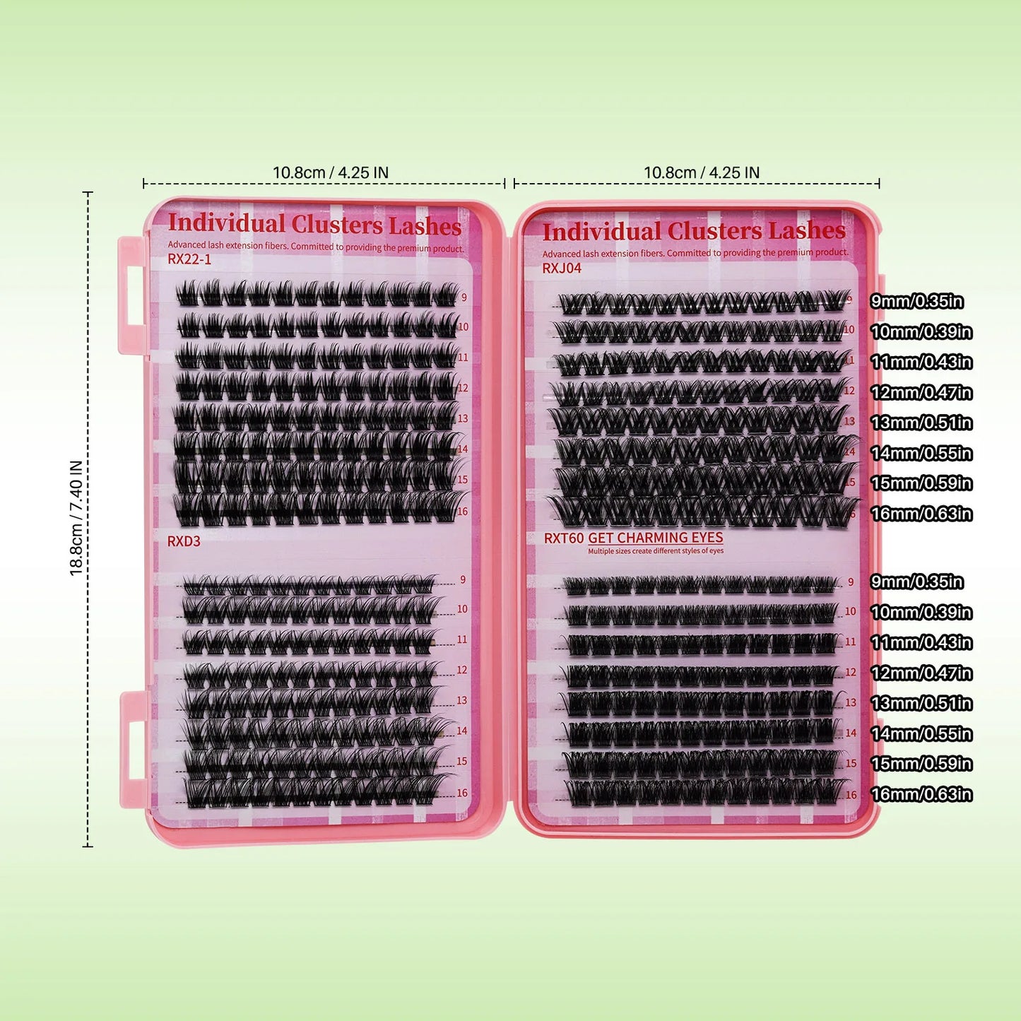 DIY Lash Clusters Book – D Curl Mega Volume Eyelash Extensions with Individual Lashes for Extensions
