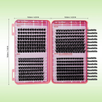 DIY Lash Clusters Book – D Curl Mega Volume Eyelash Extensions with Individual Lashes for Extensions