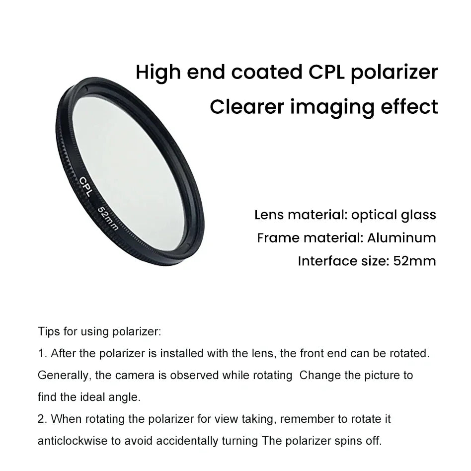 120 LED Tattoo Fill Light with 52mm CPL — Circular Polarizing Filter for Cellphone Lens, Compatible with Any Phone