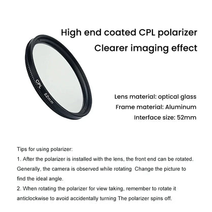 120 LED Tattoo Fill Light with 52mm CPL — Circular Polarizing Filter for Cellphone Lens, Compatible with Any Phone