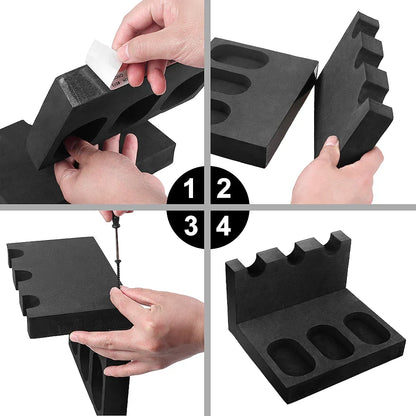 3/4/6 Slot Foam Gun Rack - Universal Pistol Holder for Glock, Handgun Display Stand & Gun Safe Organizer