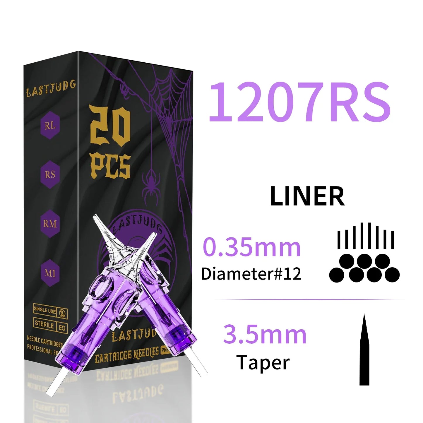 LASTJUDG 20PCS Disposable Tattoo Cartridge Needles – RL RS M1 RM for Permanent Makeup & Tattoo Pen
