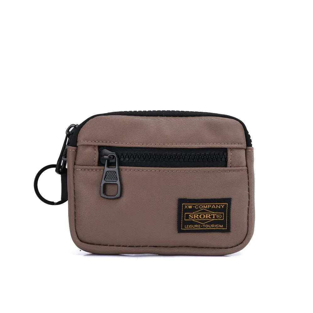 Casual Men's Canvas Coin Purse – Retro Zipper Wallet & Key Holder Small Money Bag for Youth