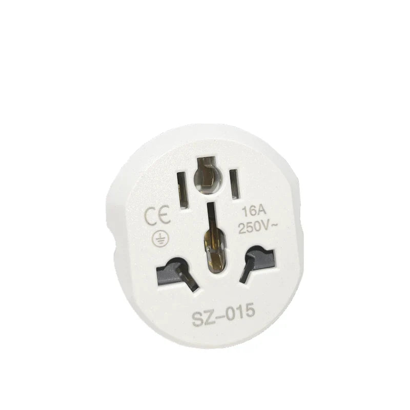 Korea EU Plug Adapter 16A 250V – High-Quality Universal Travel Converter with 2 Round Sockets for AU, US, UK, CN to EU/KR Wall Socket