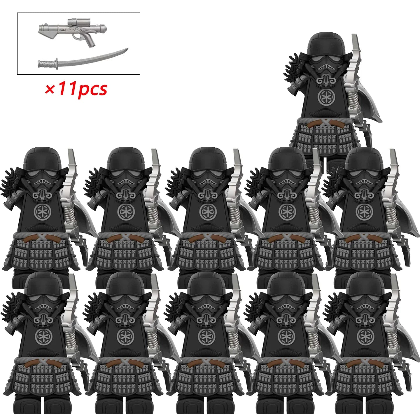 Storm Samurai Trooper Figure – White Soldier Articulated Action Toy with Pistol & Katana DY325 DY Minifigs