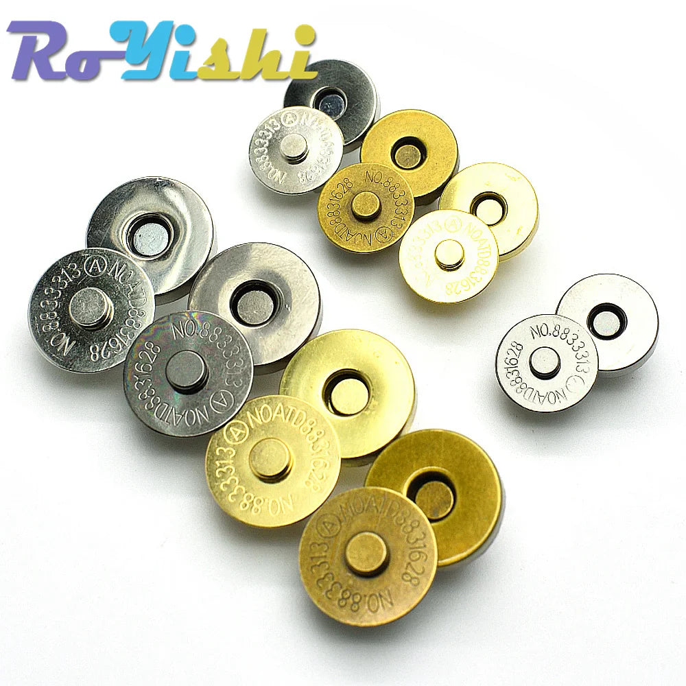 10 Pcs Magnetic Snap Fasteners 14–18MM – Clasps & Buttons for Handbags, Purses, Wallets & Craft Bag Accessories