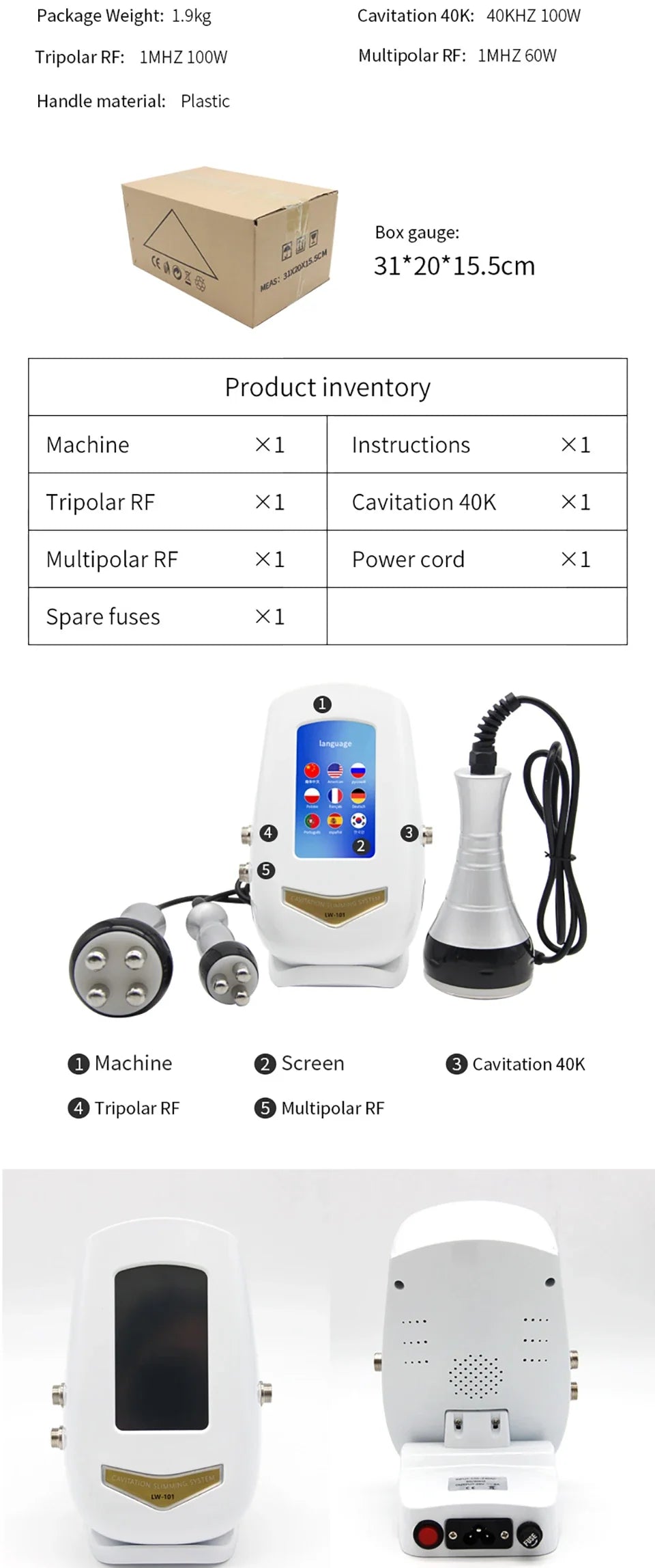 2022 Ultrasonic Cavitation & Radiofrequency Body Massager – Weight Loss, Body Shaping, and Fat Burning Machine