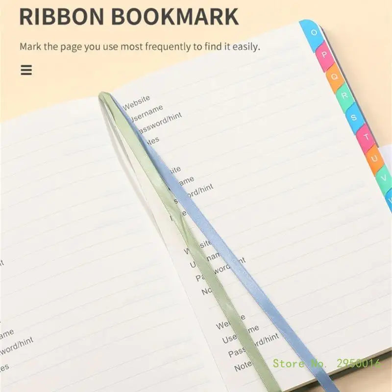 A5 PU Hardcover Password Book with Alphabetical Tabs – Password Keeper Notebook for Internet Login Storage