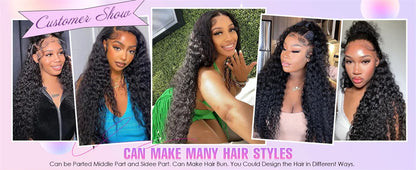 250% Curly Human Hair Lace Front Wig – Deep Wave Brazilian Remy 13x4 Water Wave Lace Frontal Wig