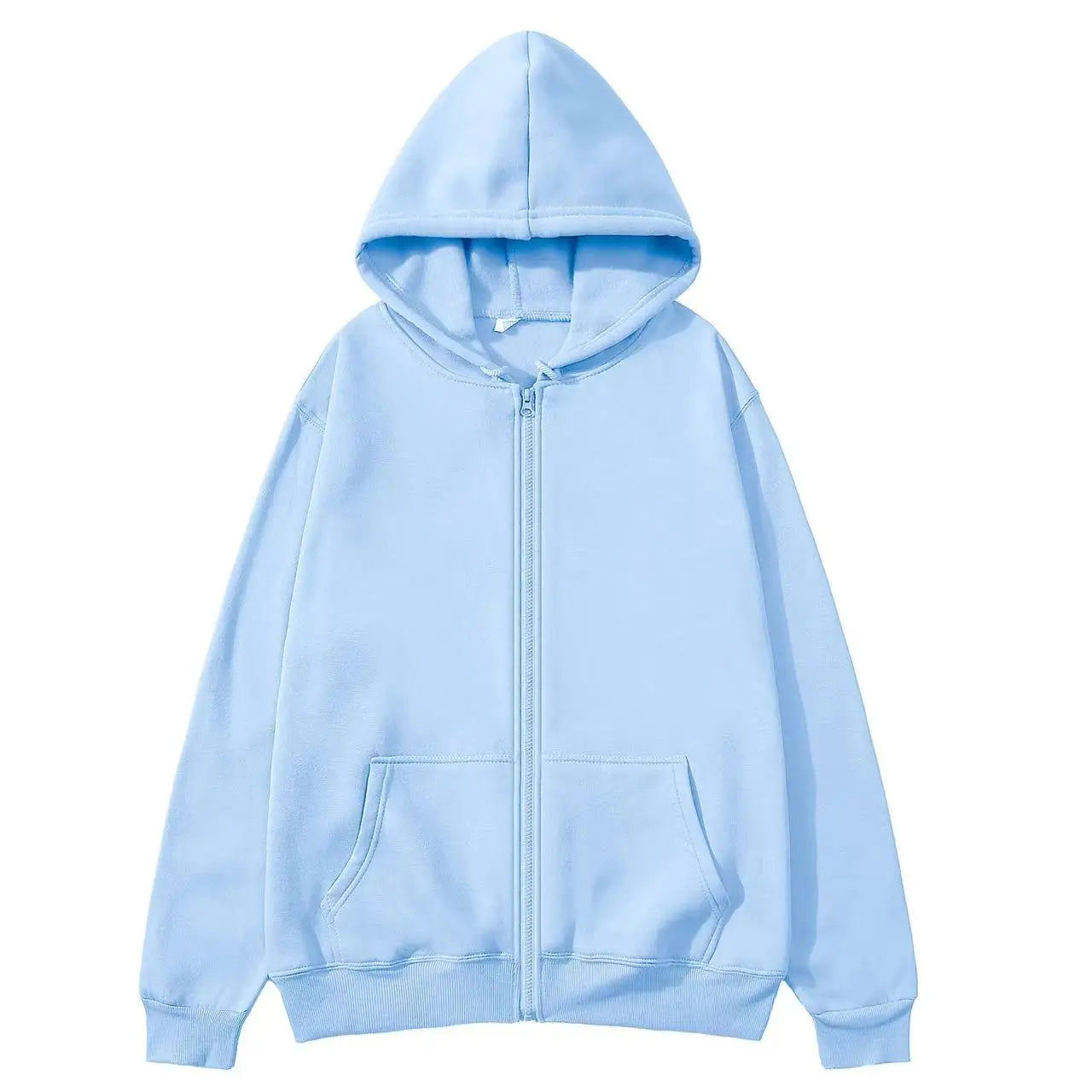 Fashion Zipper Hoodie — Casual Black, Gray & Blue Streetwear Sweatshirt for Men & Women