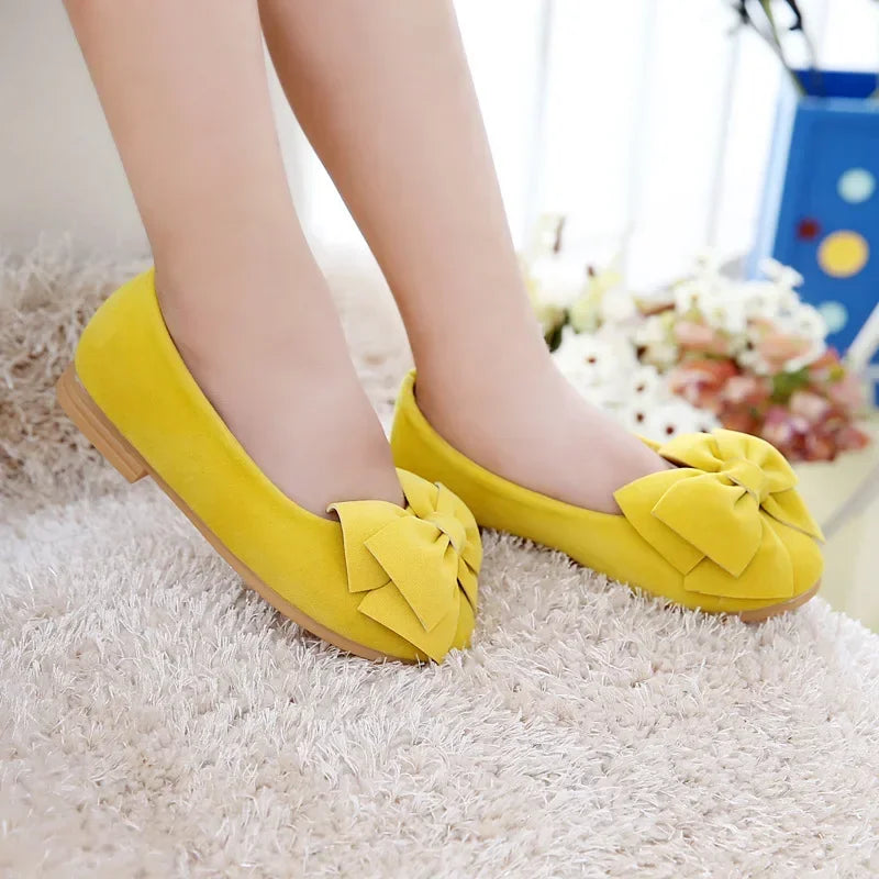 Girls Big Bow Candy Color Sandals - Soft PU Leather Slip-On Casual Shoes for Kids