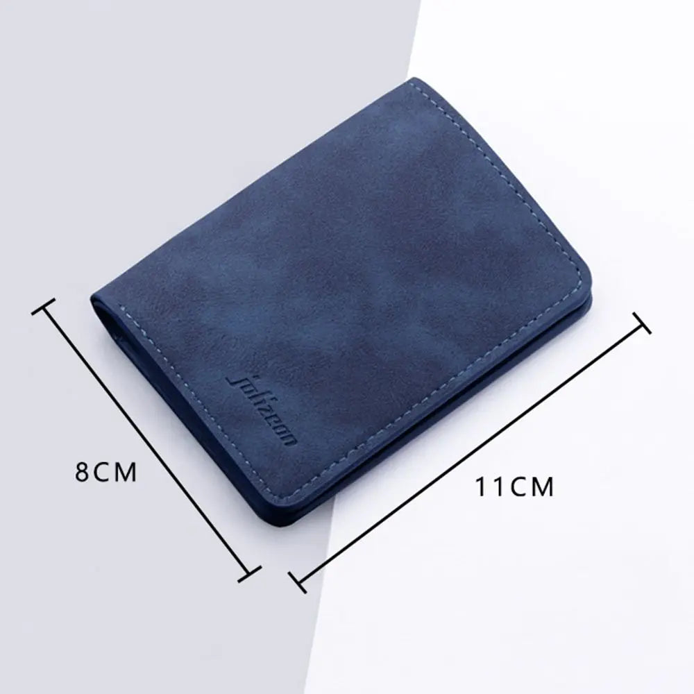 New Style Mini Thin Men's Wallet: Card Holder Purse Coin Pouch - Short Vertical PU Leather Wallet for Change and Money