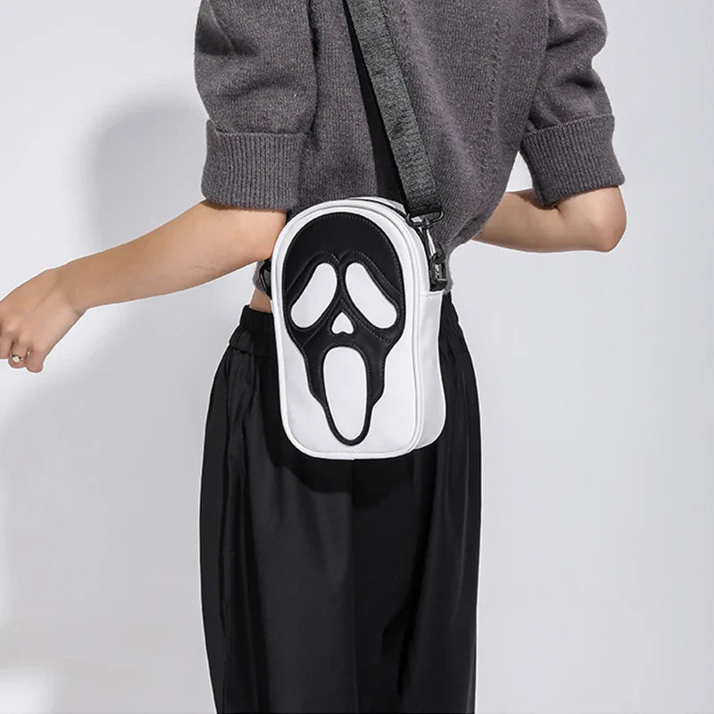 Halloween Ghost Crossbody Bag — Skull Shoulder Bag for Women & Girls, Y2K Punk Hiphop Skeleton Handbag