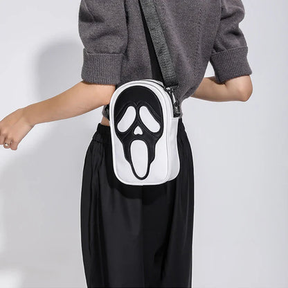 Halloween Ghost Crossbody Bag — Skull Shoulder Bag for Women & Girls, Y2K Punk Hiphop Skeleton Handbag