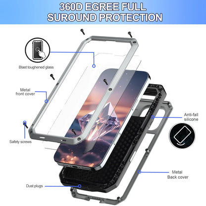 Heavy Tank Doom Hard Metal Phone Case – Shockproof Armor Cover with Gorilla Glass for iPhone 16/15/14/13/12/11 Pro Max/XR/XS/8/7 Plus