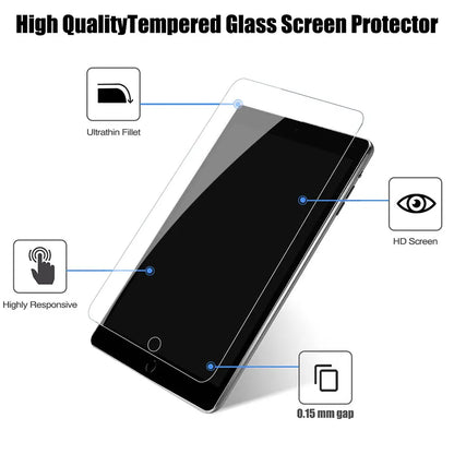 Tempered Glass Screen Protector for iPad 10.2, 9.7, 10.5, 10.9, Pro 11, New iPad 9/8/7/6/5, Air 4/3/2, Mini 2020-2022