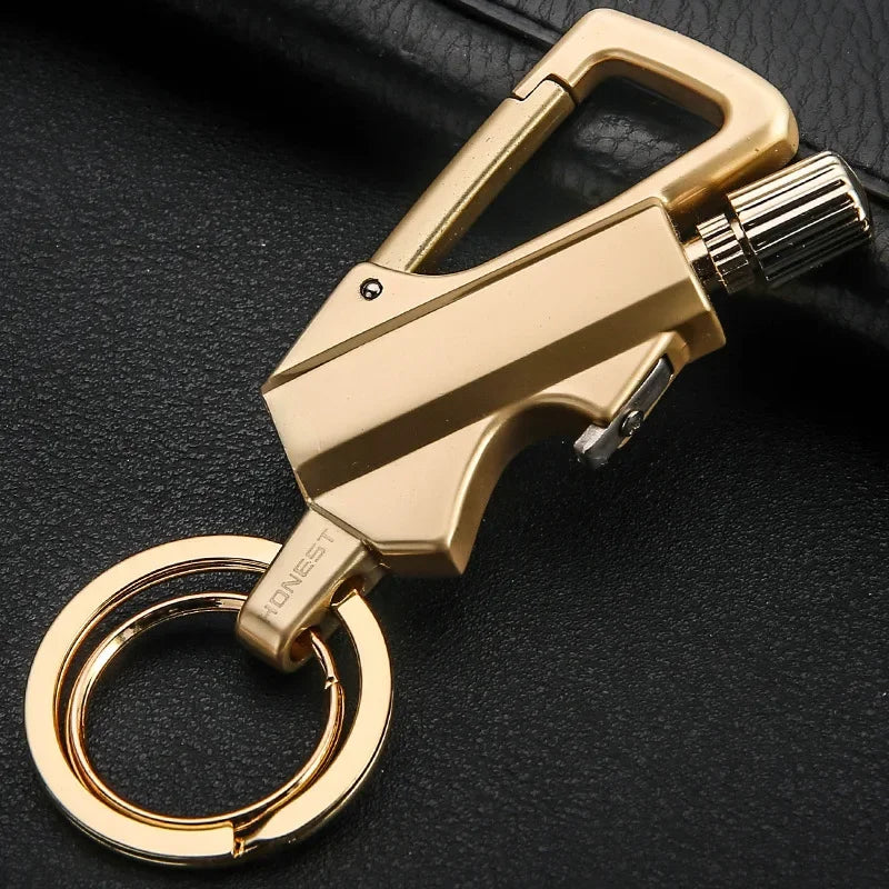 Outdoor Multifunctional Keychain Lighter — Portable Metal Kerosene Ignition Tool for Camping