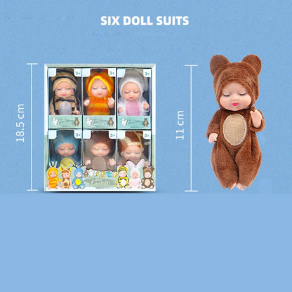 6PCS Reborn Princess Doll Set - Cute Sleeping Baby Dolls with Clothes & Accessories for Kids