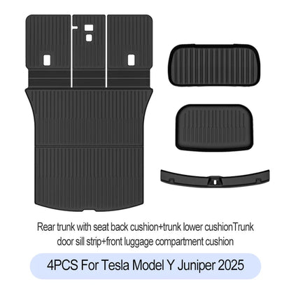 Tesla Model Y Juniper 2025+ TPE Floor Mats Set – Premium All-Weather Cargo & Trunk Liner, Wear-Resistant Car Interior Foot Protection Mats