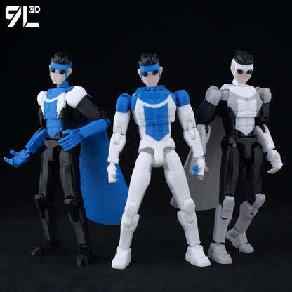 9L3D Lucky 13 Invincible Boy Eve Action Figure — 3D Printed Anime Model, Multi-Jointed Poseable Collectible Toy Gift for Fans